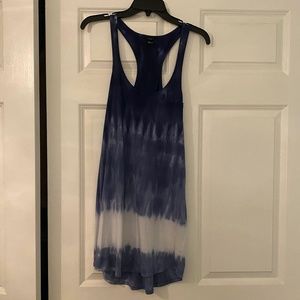 Blue and white faded tank top dress